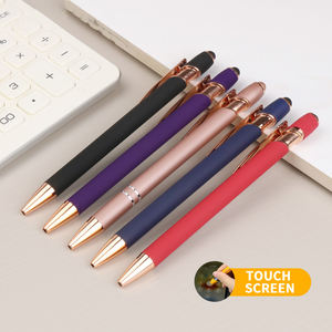 Penjualan terlaris kustom pena bola emas mawar multi-fungsi layar sentuh logam untuk Stylus 1.0mm lapisan karet Promosi Lo - Product Image 4