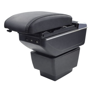Reposabrazos Vtear para <span class=keywords><strong>Skoda</strong></span> <span class=keywords><strong>Fabia</strong></span> con Carga USB, Caja de Almacenamiento de Doble Capa Elevada, Almacenamiento Central, Accesorios para Automóviles 15-17 - Product Image 1