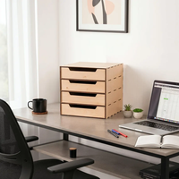 Organizador de Documentos de Madera para Escritorio, Soporte para Papel, Estante para Archivos de Oficina, Organizador de Escritorio con Cajones