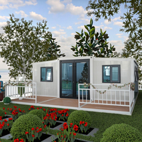 Maison conteneur en acier extensible, maison mobile préfabriquée de 20 pieds de long avec 2 chambres, cuisine et salle de bain pour usage en entrepôt