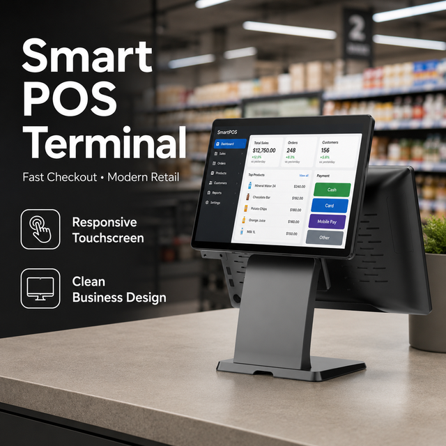 Customize 15.6 Inch Android Touch Screen POS Terminal  Silm Design Store Billing Machine Commercial Merchant Solution Platform