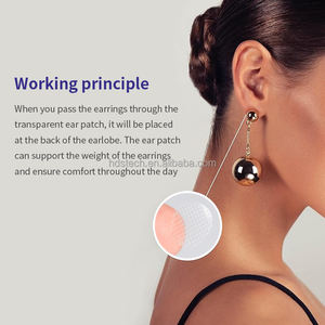 Fábrica Direta PE Respirável Earlobe Suporte Brincos Proteção Invisível Adesivos para Orelha Buracos Anti-Expansão para Festa - Product Image 4
