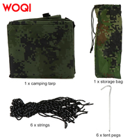 WOQI Luxe Grand Ultra-Léger Imperméable Flysheet Pare-Soleil Auvent Camping Tente Bâche Hamac Pluie Fly Pole pour une utilisation en plein air sur la plage