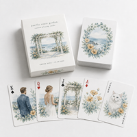 Cartes à Jouer Personnalisées Écologiques Portrait de Couple en Aquarelle Thème Jardin Côtier Pacifique 57x87mm 300gsm Papier Couché Artistique Personnalisé
