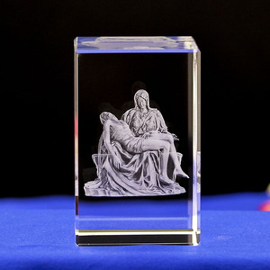 Neue Produktideen <span class=keywords><strong>3d</strong></span> <span class=keywords><strong>Laser</strong></span> geätzter Kristall Religiöse Geschenke Kunden spezifisches Logo Hochwertiger Kristall würfel für die Inneneinrichtung - Product Image 1