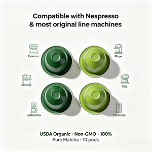 Cápsulas de Matcha para Cafetera, Mezcla Ceremonial 100% Natural, Cápsulas de Té Verde con Filtro Biodegradable, Libre de BPA, Venta al Por Mayor de Fábrica - Product Image 2
