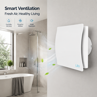 Ventilateur d'extraction mural pour salle de bain avec moteur DC, capteur d'humidité et minuterie à temporisation réglable