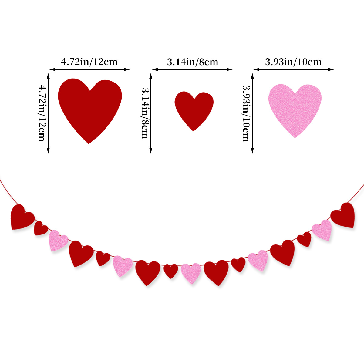 Bannière coeur rouge et rose