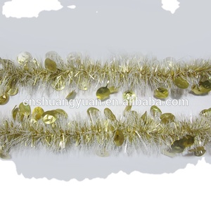 Hot Wedding Accessory Popular Wholesale Festival Decorations Outdoor Mylar <b>String</b> Curtain <b>Gold</b> Christmas Tinsel Garland - Product Image 6