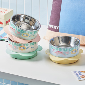 Bol pour chat en acier inoxydable, surélevé, antidérapant, facile à nettoyer, pour chats avec design de soutien du cou, forme arrondie - Product Image 3