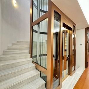 Ascensor Residencial Hidráulico Moderno de Acero Inoxidable Personalizado de 2-5 Pisos, Capacidad de 400 kg, Seguro y Duradero para Uso en Interiores/Exteriores - Product Image 3