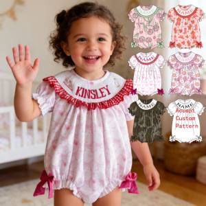 Yihui OEM Sans <span class=keywords><strong>Tarif</strong></span> Nouvelle Collection Élégante Barboteuse Courte à Manches Courtes en Coton Gris avec Lettres Brodées Personnalisée pour Filles - Product Image 5