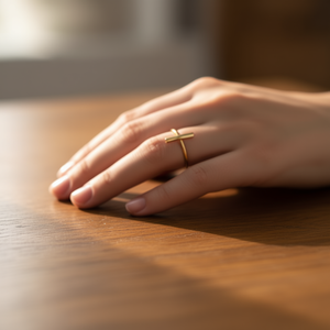 Anillo L de Acero Inoxidable, Anillo Dorado y Plateado, Joyería de Moda, 6 mm, 12 Piezas - Product Image 3