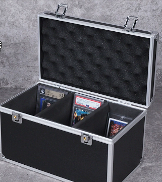 Boîte universelle noire pour cartes à collectionner, avec serrure, 3 colonnes.