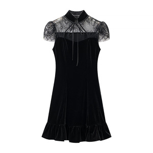 ZA New Women's <strong>Clothing</strong> - Sexy <strong>Tomboy</strong> Style Lace-up Patchwork Short Skirt Dress - Product Image 2