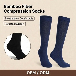 3 paires de chaussettes de compression en viscose de bambou tricotées, fines, respirantes, douces, à soutien léger, pour hommes et jeunes, idéales pour les voyages et le quotidien - Product Image 2