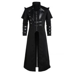 MS Medieval Anime Cosplay Costumes <b>Men's</b> Clothing Vintage Black Long Jacket <b>Gothic</b> Steampunk Punk Trench Noble Knight <b>Clothes</b> - Product Image 6