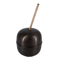 Pailles en cuivre pour cocktail, couleur OXIDE, accessoires de bar classiques