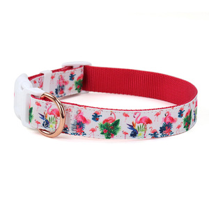Formation No Pull Réglable En Nylon Durable Collier Pour Animaux De Compagnie <span class=keywords><strong>Rose</strong></span> Flamingo Motif Ruban Colliers De Chien en Stock - Product Image 3