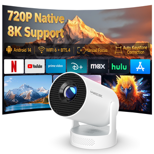 Proyector Inteligente BT Air Mouse 720P HY300 Pro Plus 290 ANSI con Decodificación 8K, Android 14, WiFi 6, BT5.4, <span class=keywords><strong>Cine</strong></span> <span class=keywords><strong>en</strong></span> Casa Portátil Integrado - Product Image 1