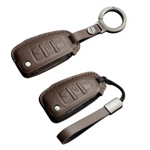 Étui de protection pour clé de voiture en cuir pour <span class=keywords><strong>Audi</strong></span> A1 A3 A4 A5 A6 A7 Q3 Q5 S6 B6 B7 B8 C6 8P 8V 8L <span class=keywords><strong>TT</strong></span> <span class=keywords><strong>RS</strong></span>, coque de clé à distance automatique, accessoires - Product Image 1