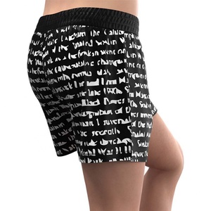 Shorts d'entraînement RISEPECT de style rétro pour arts martiaux, imprimé tigre et zèbre thaïlandais, coupe mi-cuisse, bleu marine - Product Image 2