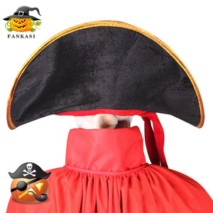 Pirate Hat With Skull Pattern <b>Red</b> <b>Ribbon</b> Costume Prop Halloween Cosplay - Product Image 3