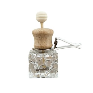 Difusor de Aromaterapia para Auto, Botella de Vidrio con Forma de Cubo de Agua, Clip de Madera para Ventilación de Perfume - Product Image 4