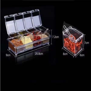 Nuevo Lote de 4 Cajas de Almacenamiento Transparentes para Especias, Tarro para Condimentos, Botella para Azúcar y Sal, Organizador de Cocina - Product Image 5