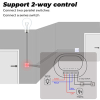 SMATRUL Power Monitor 16A Tuya WiFi RF433 Interrupteur intelligent sans fil Mini module 2 voies Minuteur DIY Disjoncteur Google Home Alexa