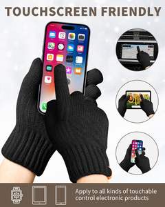 2 paires de gants thermiques d'hiver avec doublure en polaire Birdseye, tricotés, extensibles, chauds, compatibles avec les écrans tactiles, détection par aiguille A06-23 - Product Image 6