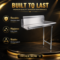 Table de nettoyage de cuisine commerciale réglable en acier inoxydable 304, épaisseur 18 gauge, robuste et résistante à la corrosion, OEM ODM