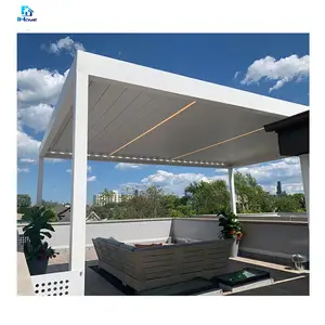 Pérgola Aluminio Exterior Motorizado Parasol Hard Top Louvres Gazebo Pérgola