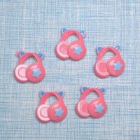 100 pièces de breloques plates en résine, motifs chat de dessin animé et étoile, pour accessoires d'écouteurs, DIY, chaussures, bouteilles d'eau, coques de téléphone, nœuds pour cheveux
