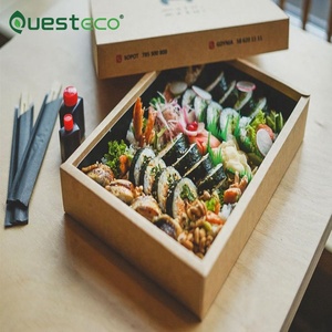 Caja de Embalaje <span class=keywords><strong>para</strong></span> Sushi de Papel Kraft Ecológico Impresa Personalizada con Ventana Transparente <span class=keywords><strong>para</strong></span> Entrega de Comida a Domicilio y Catering en Restaurantes - Product Image 5