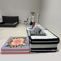 Canapés modulaires d'angle modernes faits à la main en tissu velours réglables, avec housse en chenille, pour villa, canapé de sol en éponge