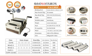 Chất kết dính 6918 bốn khuôn mẫu cuốn sách máy tính ràng buộc dây xoắn ốc chất kết dính đấm máy tính ràng buộc cuộn dây Lược chất kết dính máy - Product Image 3