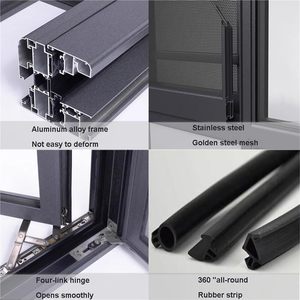 Profilés de fenêtres en aluminium Jealousy, fenêtres et portes à battants en aluminium pour l'isolation et la protection contre l'eau - Product Image 3