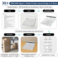 Support d'affichage pour cils en acrylique XH Manufacturer pour salon de beauté avec design compact à 3 niveaux OEM