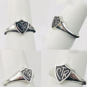 New Popular <strong>CTR</strong> <strong>Ring</strong> Cooper Silver Gold Plating Shield Design LDS Jewelry <strong>Ring</strong> for Man and Women - Product Image 6