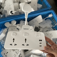 Adaptador de Enchufe Universal de Plástico para Pared con 3 Tomas de Corriente, 3 Puertos USB, Carga Rápida de 20W, 13A