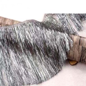 Dentelle à franges en filigrane doré coloré de 15 cm, tissu tricoté pour costume de Noël, robe de danse latine, dentelle décorative brillante à paillettes - Product Image 3
