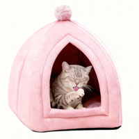Lit pour chat de style cocon, fermé et chaud pour l'hiver, avec design de nid pour animaux de compagnie