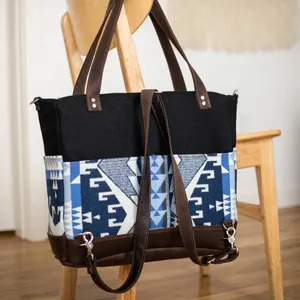 حقيبة ظهر كبيرة من الجلد للنساء بسعر الجملة حقيبة يد بوهيميا بشرابة من Aztec حقيبة حمل مخصصة