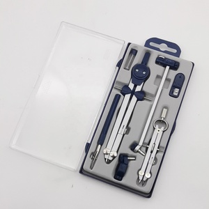 Set Kompas Logam Aluminium Alloy Profesional 7 Buah <span class=keywords><strong>Geometry</strong></span> EMDA dengan Kompas Biru Perak untuk Perlengkapan Sekolah dan Kantor - Product Image 5