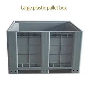 Large Heavy Duty Plastic Pallet Container Logistic Storage Pallet Box Crate With Lid And Wheels