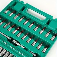Juego de Llaves de Trinquete de 53 Piezas, Mango de 24 Dientes, Herramienta Mecánica Métrica, Reparación Automotriz, Uso Doméstico, Personalizable, OEM, Estuche Rígido