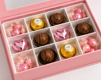 Boîte cadeau pliable magnétique en PVC avec fenêtre, en papier alimentaire personnalisé écologique, rose, pour bonbons et chocolats