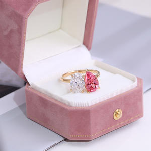 Anello di fidanzamento con diamante coltivato a forma di uovo da donna gioielli commemorativi per anniversario di matrimonio 10K/14K/18K/TP950 - Product Image 5