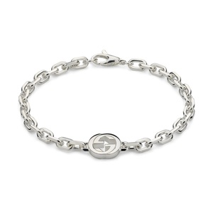Interlocking G <b>Charm</b> Bracelet 18K White Gold & Diamond Luxury Unisex Gift for Wedding & Party - Product Image 2